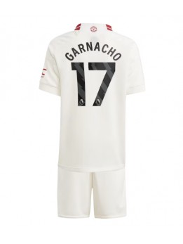 Manchester United Alejandro Garnacho #17 Ausweichtrikot für Kinder 2023-24 Kurzarm (+ Kurze Hosen)